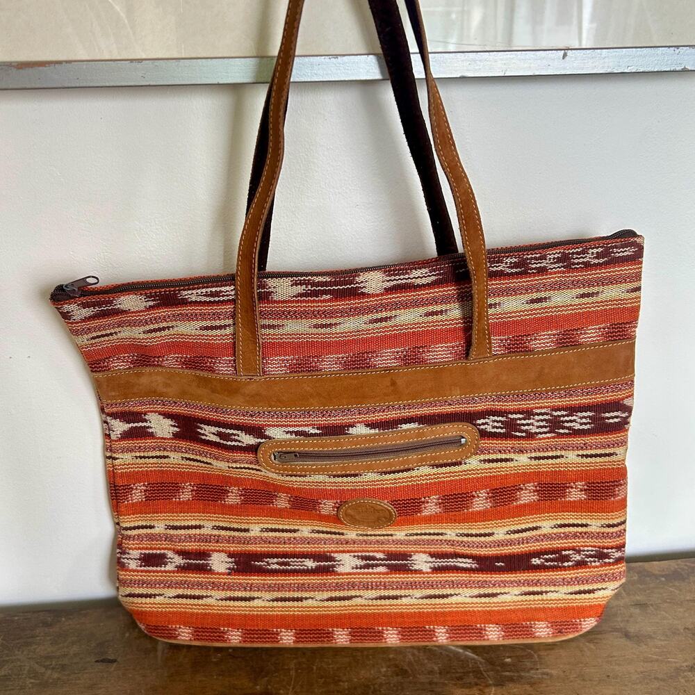 Vintage Colorful Southwestern Style Tote Bag | Large Tote